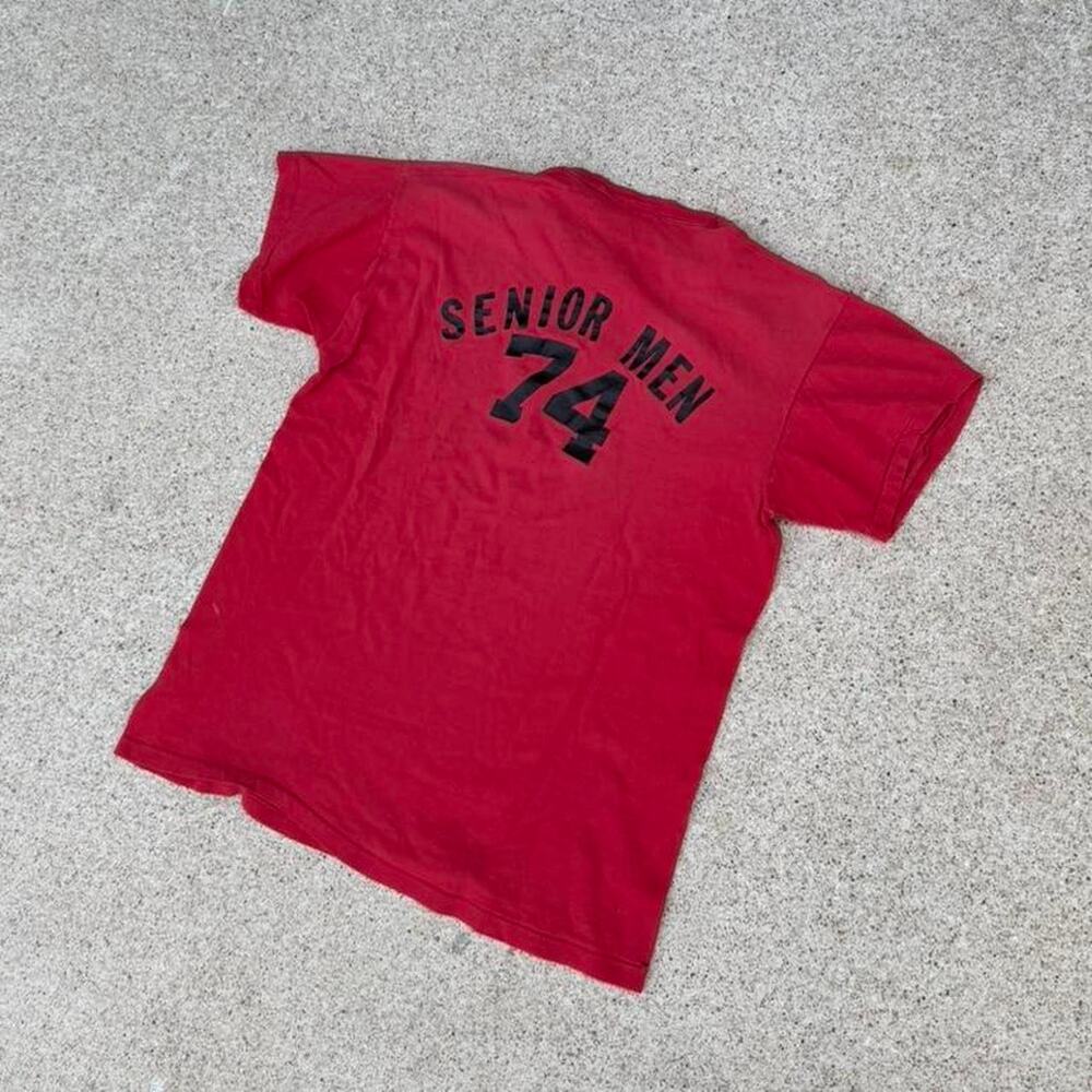 Vintage 70s red seniors distressed single stitch shirt